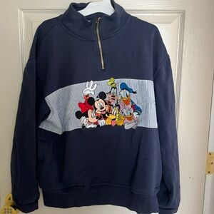 Disney 1/2 zip Mickey and friends.